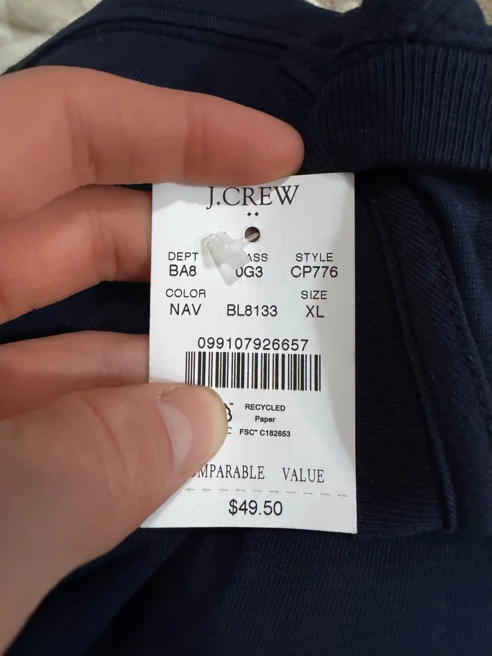 J crew navy blue essential tee
